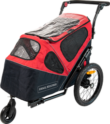 [AB45006] AB TRAVEL Bicycle trailer 2-in-1 Red/Black-M 123x57x77cm