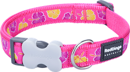 [DC-HI-HP-20] RD Halsband Hibiscus Rosa-M 20mmx31-47cm