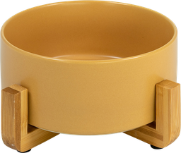 [AB65028] AB Keramiknapf mit Bambusständer Beige-850ml