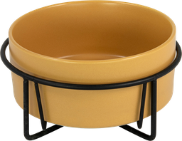 [AB65032] AB Ceramic Pet Bowl with metal Stand Beige-400ml