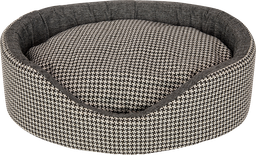 [AB10907] AB  Panier ovale Pied-de-poule Gris-L 85x70x23cm
