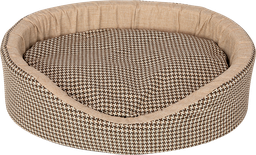 [AB10908] AB  Oval Basket Pied-de-poule Brown-S 64x54x23cm