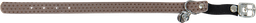 [AB30617] AB WAXED LEATHER DOTS Kattenhalsband Grijs-14mmx23-26cm