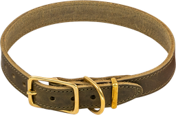 [AB31001] AB POSH LEATHER Halsband Olijf-12mmx20-27cm