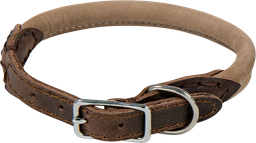 [AB31105] AB NUBUCK LEATHER Rundes Halsband Beige-16mmx27-32cm
