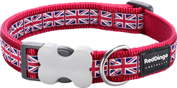 [DC-UK-RE-12] RD Halsband Union Jack Flag Rood-XS 12mmx20-32cm