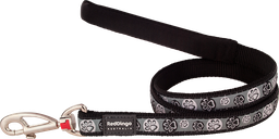 [L4-PI-BB-12] RD Leine Paw Impressions Schwarz-XS 12mmx1,2m