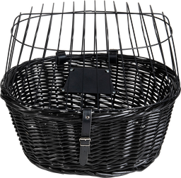 [AB45100] AB TRAVEL Wicker Bicycle Basket Front Black- 47x35x42cm