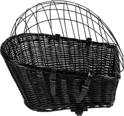 [AB45101] AB TRAVEL Fahrradkorb aus Weidengeflecht hinten Schwarz- 55x35x49cm
