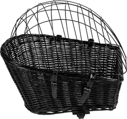 [AB45101] AB TRAVEL Wicker Bicycle Basket Back Black- 55x35x49cm
